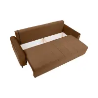 Sofá de tres plazas Kamari convertible con arcón de terciopelo marrón