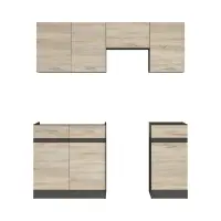 Conjunto de cocina Junona Line 170 cm roble sonoma con encimera
