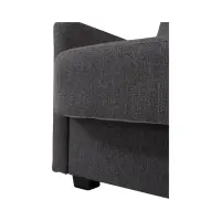 Sofá cama de tres plazas Maro con arcón, tejido trenzado gris oscuro