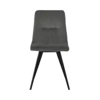 Silla tapizada Jamil de terciopelo gris