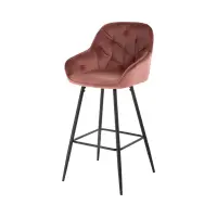 Taburete tapizado Toni rosa