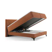 Cama continental Zalea 160x200 con arcón naranja