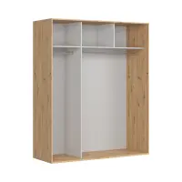 Armario de puertas correderas Flex 180 cm roble artisan/negro brillo