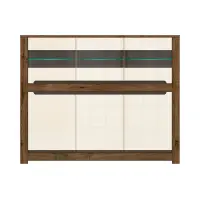 Vitrina Ruso 149 cm con 6 puertas roble april/brillo perlado