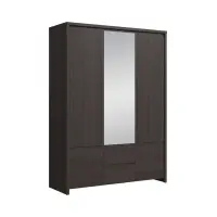 Armario de cinco puertas Kaspian 153 cm con espejo y cajones wenge