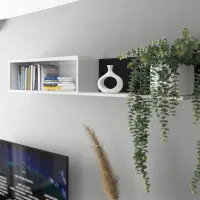 Estante de pared Forn 156 cm blanco brillo