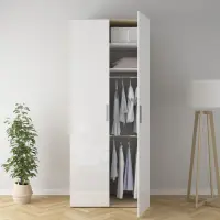 Armario de dos puertas Flex 100 cm blanco brillo