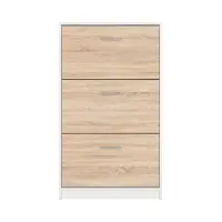 Zapatero Nepo Plus 70 cm con 3 puertas blanco/roble sonoma