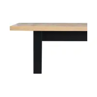 Mesa extensible rectangular Melan 120-150/80 roble artisan/negro