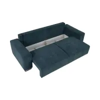 Sofá de tres plazas Kizo convertible turquesa