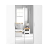 Armario modular Flex 200 cm con puertas y espejo blanco brillo