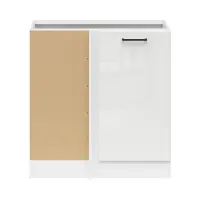 Mueble bajo de cocina de rincón Junona Line izquierdo brillo tiza para rincón 100x60 cm