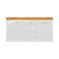 Cómoda Horton 170 cm de tres puertas blanco brillo