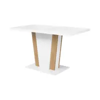 Mesa extensible Zalder 120/160x68 roble artisan/blanco
