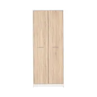 Armario de dos puertas Nepo Plus 80 cm blanco/roble sonoma