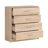 Cómoda Nepo Plus 80 cm con 4 cajones roble sonoma