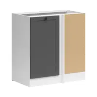 Mueble de cocina bajo de rincón Junona Line derecho grafito ocupa rincón 100x60 cm
