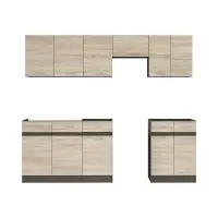 Conjunto de cocina Junona Line 230 cm roble sonoma con encimera