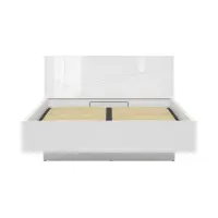 Cama Forn 160x200 con somier y contenedor blanco brillo