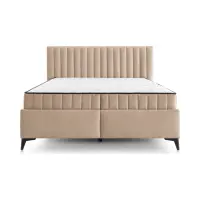 Cama continental Joy 180x200 con contenedores beige oscuro