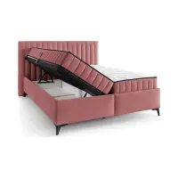 Cama continental Joy 160x200 con contenedores rosa