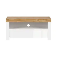 Mueble RTV Holten 106 cm con cajón y estante blanco brillo