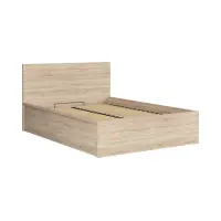 Cama Tetrix 140x200 con somier y contenedor roble sonoma