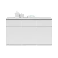 Cómoda Saturn 135 cm con 3 puertas y 3 cajones blanca