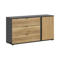 Комод Luen 143 см з дверцятами та 3 шухлядами дуб тегола/дуб маувелла