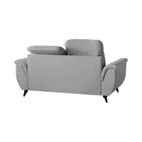 Sofá de dos plazas Doria con arcón de terciopelo gris