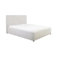 Cama tapizada Tripo 160x200 con somier y arcón beige