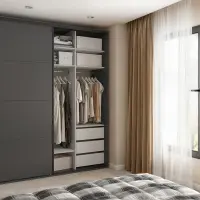 Armario de puertas correderas Flex 200 cm grafito