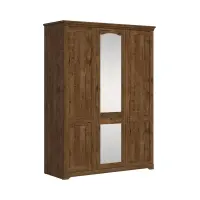 Armario de tres puertas Patras 153 cm con espejo roble april