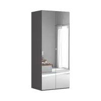 Armario de dos puertas Flex 100 cm con espejo grafito