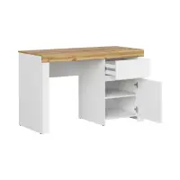Письмовий стіл Holten 130 см з дверцятами та шухлядою дуб вотан/білий