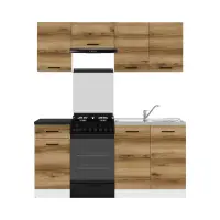 Conjunto de cocina Junona Line 170 cm roble delano claro con encimera