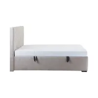 Cama tapizada Bora 160x200 con contenedores y somieres taupe