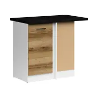 Mueble de cocina bajo de rincón Junona Line derecho roble delano claro con encimera para rincón de 100x60 cm