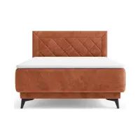Cama continental Zalea 120x200 con contenedor naranja