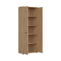 Librería con cerradura Space Office 80 cm con 2 puertas roble artisan