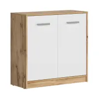 Armario Matos 80 cm de dos puertas roble wotan/blanco