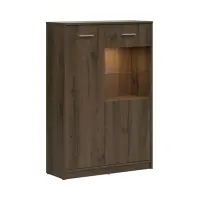 Vitrina Nepo Plus 90 cm con 2 puertas roble noble