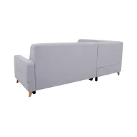 Sofá rinconera izquierdo Lars convertible con arcón gris