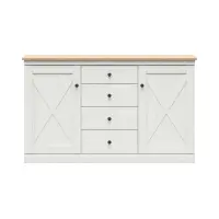 Cómoda Frija 153 cm con 2 puertas y 4 cajones pino andersen blanco