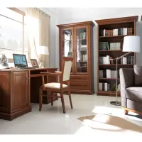 Vitrina Kent con 2 puertas y 2 cajones castaño