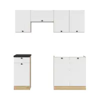 Conjunto de cocina Junona Line 180 cm blanco con encimera