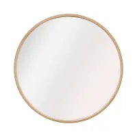 Espejo de pared con marco Circle 80 cm redondo marrón