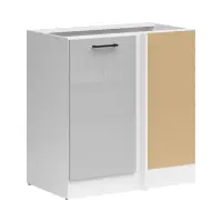 Armario de cocina inferior de esquina Junona Line claro derecha gris claro brillo esquinero 100x60 cm