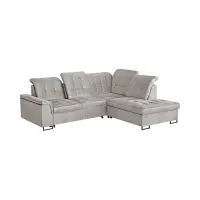 Sofá rinconera derecha Aragon convertible con reposacabezas y asiento regulables beige