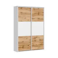 Armario de puertas correderas Flex 150 cm blanco/roble wotan